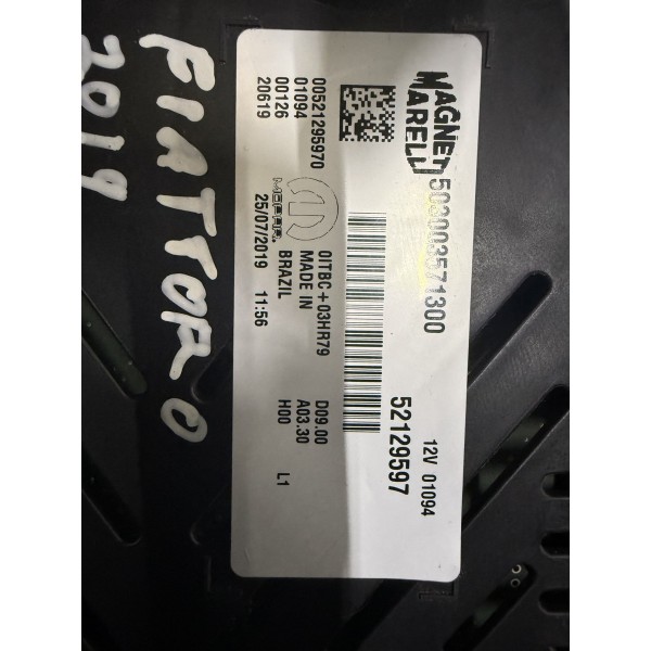 Painel De Instrumentos Fiat Toro 2.0 2020 52129597