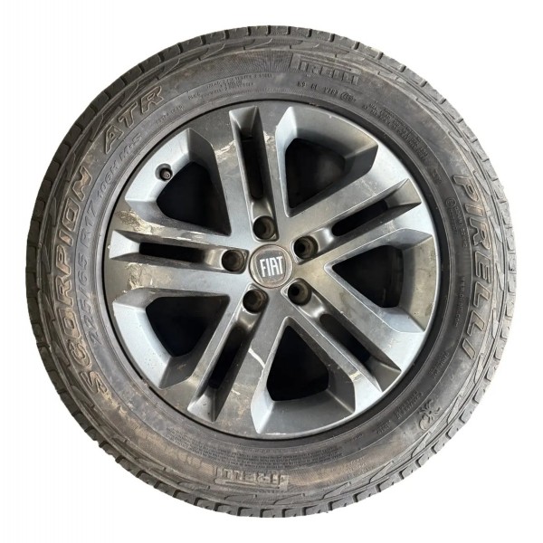 Roda Com Pneu Fiat Toro 225\65\17 Cinza-escuro