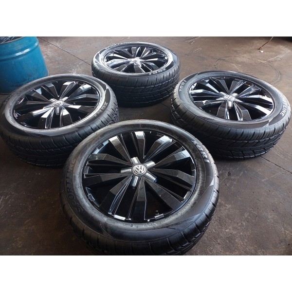 Jogo De Rodas Vw Amarok V6 Highline Aro 20 Cor Black Piano